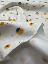 Blueberry Brunch Print Cotton Stretch Jersey 200 GSM 95/5 Lycra 4 Way Stretch