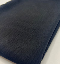 Plain Black Ocean Crepe Stretch Fabric Non Stretch