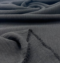 Plain Black Ocean Crepe Stretch Fabric Non Stretch