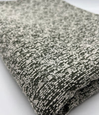 Khaki White Slubbed Knit Textured Stretch Fabric