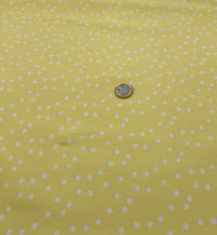 Lemon Yellow Polka Stretch Jersey 220GSM 4 Way Stretch Fabric