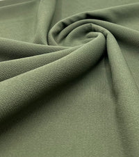 Khaki Green Plain Lightweight Bubble Crepe Fabric