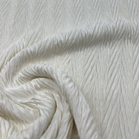 Cream Wave Plisse Pleated Stretch Fabric