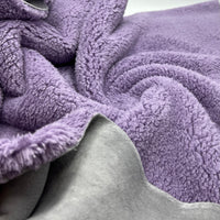 Lilac Grey Luxury Sherpa Backed Fleece Fluffy Faux Fur Fabric L