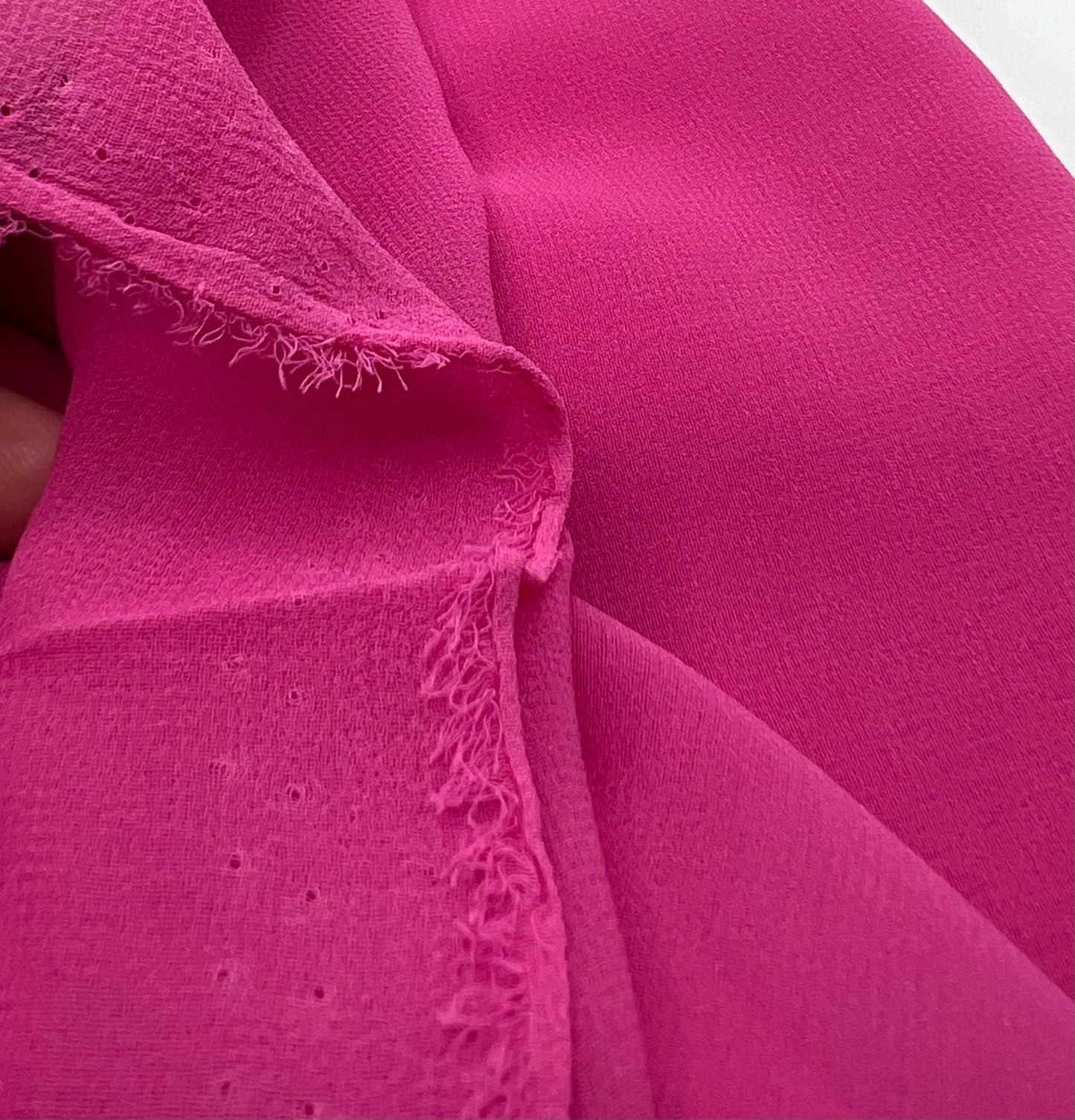 Plain Hot Pink Chiffon Sheer Dress Bridal Fabric