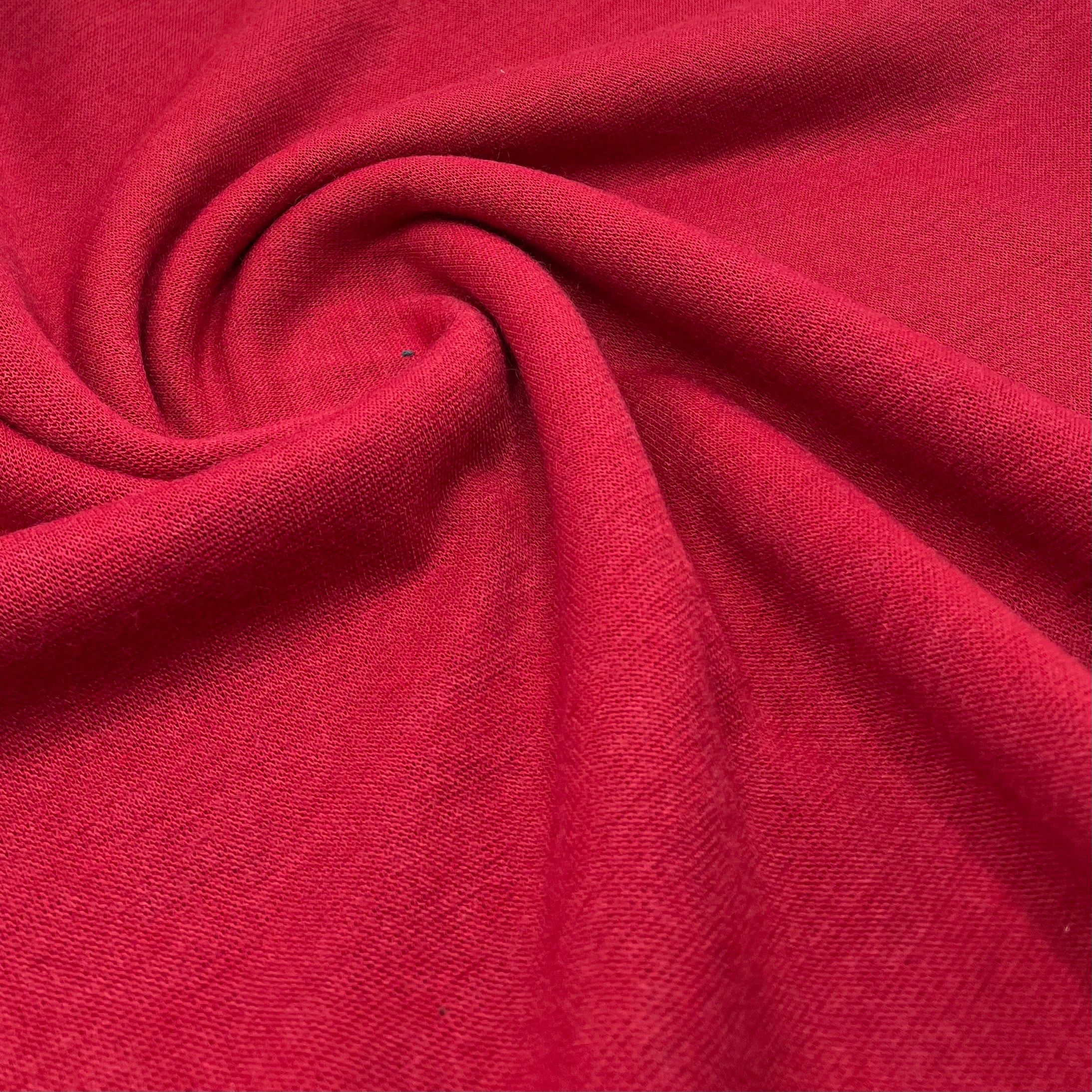 Red Viscose Knitted Jersey Fabric 260GSM 2 Way Stretch
