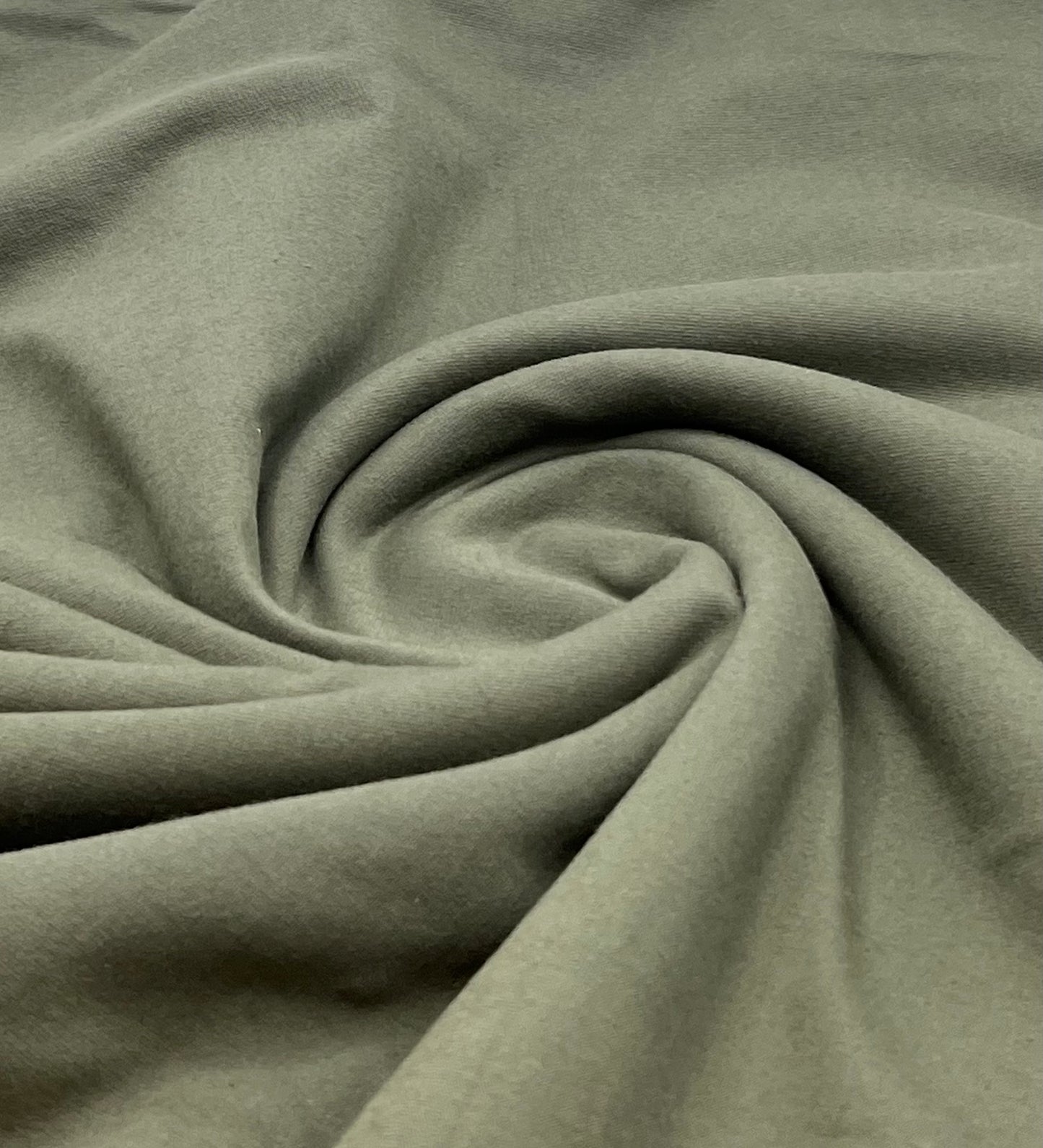 **SALE** Khaki Green Cotton Stretch Jersey 200 GSM 95/5 Lycra 4 Way Stretch