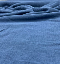 Plain Denim Blue Ocean Crepe Stretch Fabric Non Stretch