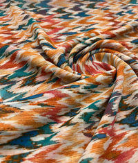 Orange Mix Printed Chiffon Dress Fabric