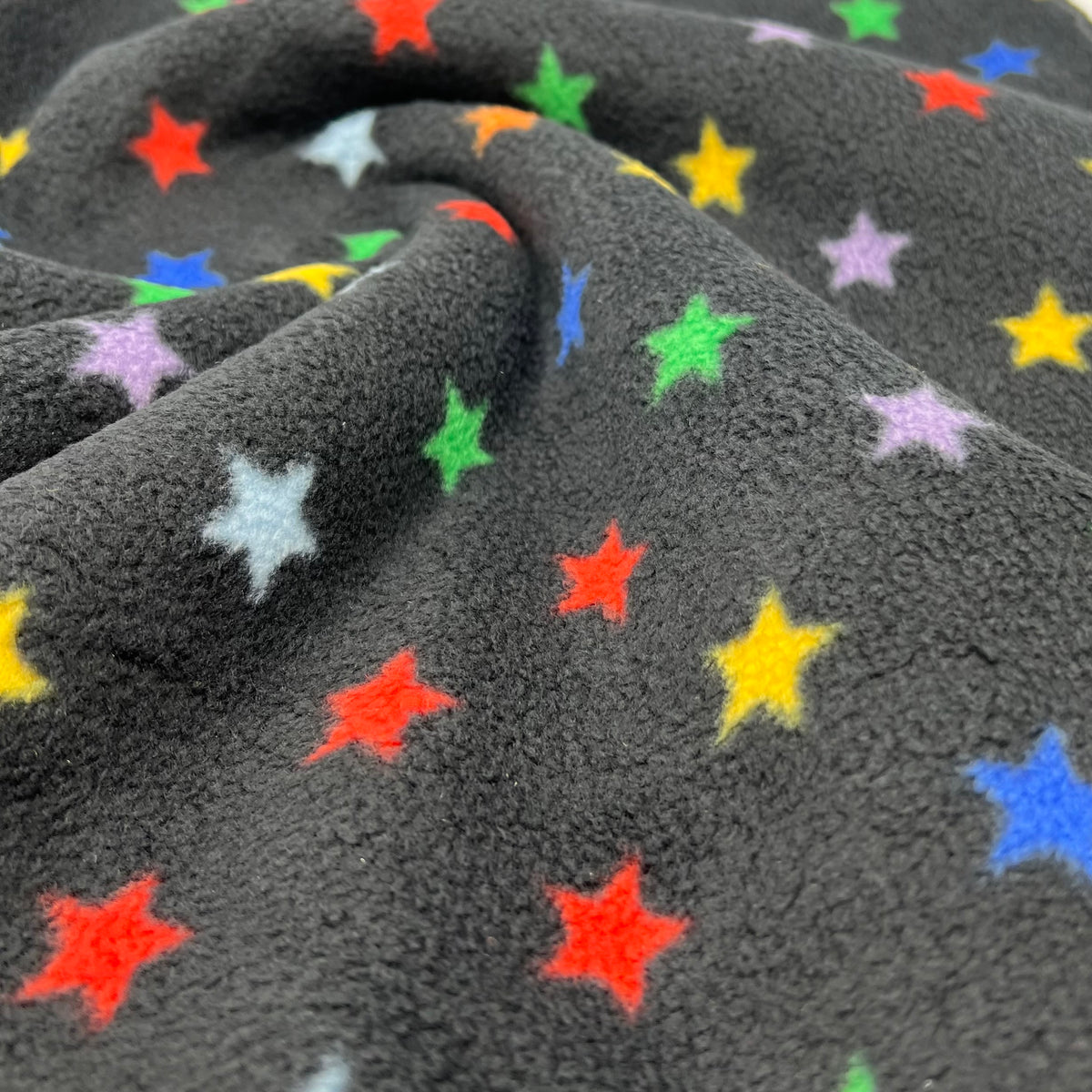 Rainbow Star Printed Anti-Pil Polar Fleece Fabric Blanket Loungewear