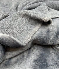 Grey Super Soft Plain Cuddle Fleece Fabric Blanket Loungewear