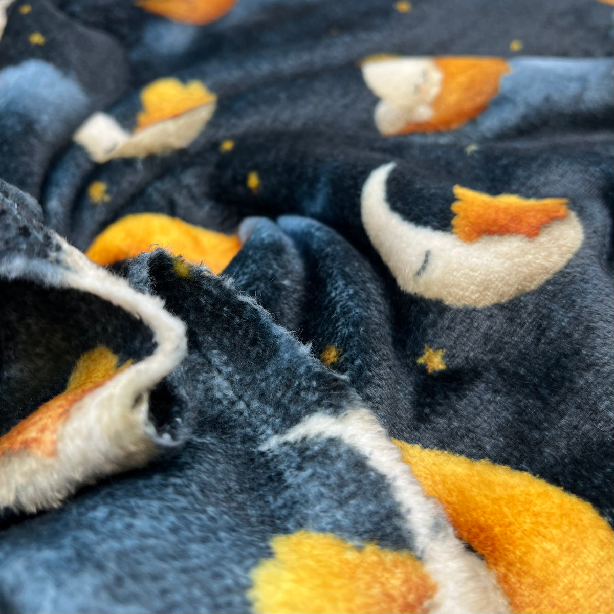 Moon Snooze Cuddle Fleece Fabric Blanket Loungewear