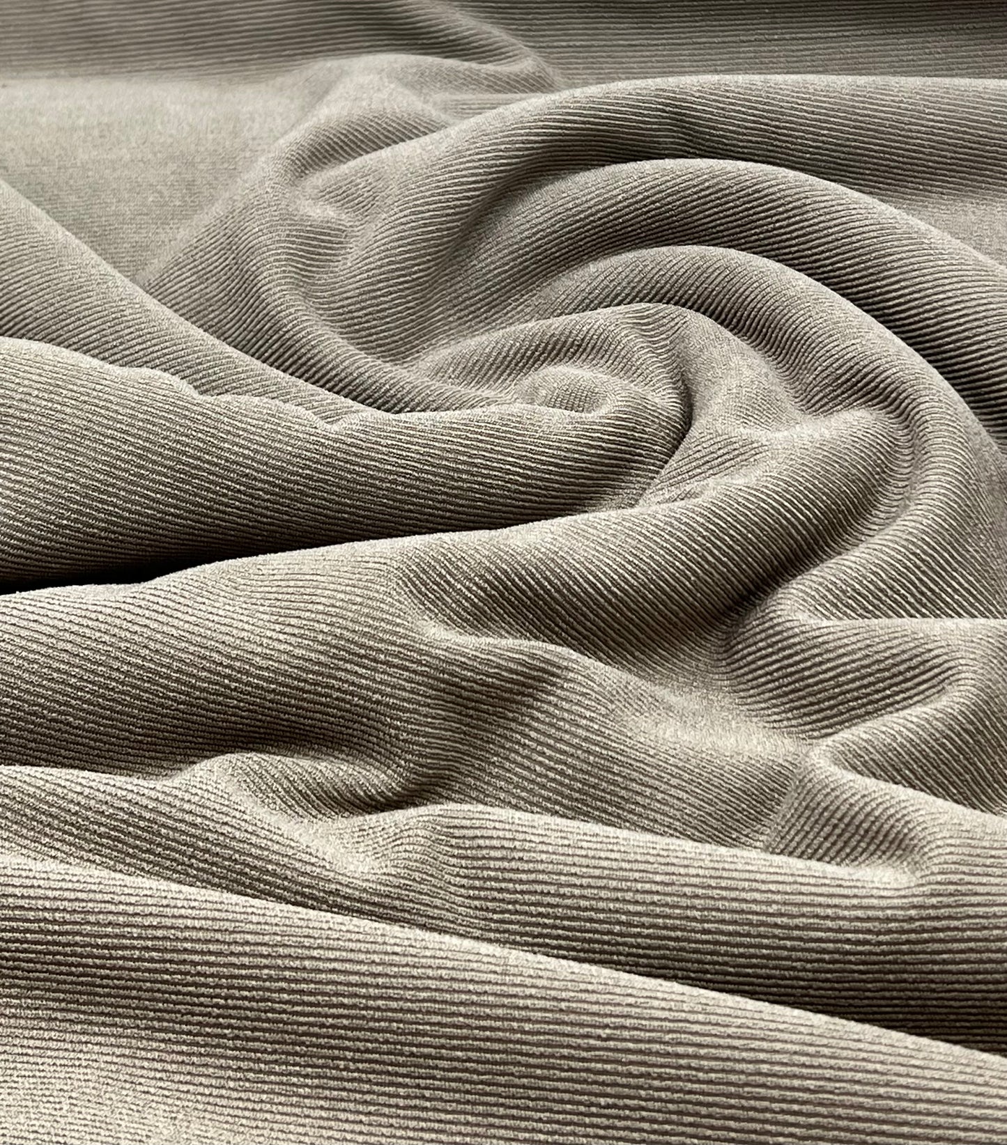 Mushroom Brown Fine Rib Stretch Fabric