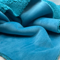 Teal Luxury Sherpa Backed Fleece Fluffy Faux Fur Fabric
