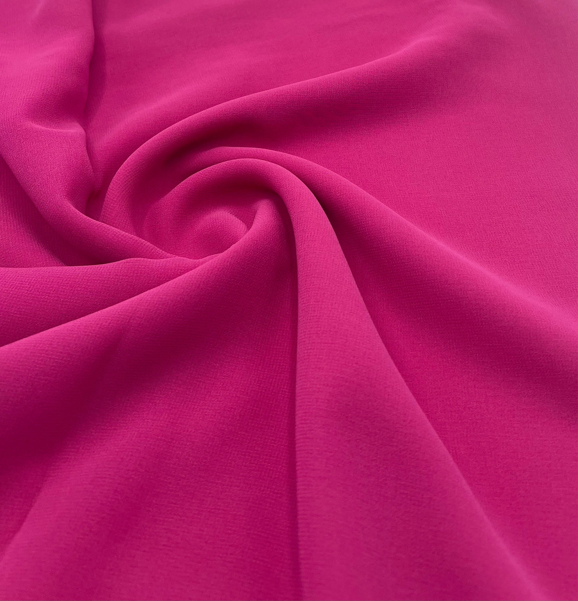 Plain Hot Pink Chiffon Sheer Dress Bridal Fabric