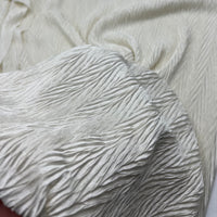 Cream Wave Plisse Pleated Stretch Fabric