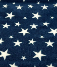 Navy Stars Printed Anti-Pil Polar Fleece Fabric Blanket Loungewear