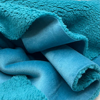 Teal Luxury Sherpa Backed Fleece Fluffy Faux Fur Fabric