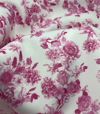 Pink Flower Scuba Foam 3D Mono Jersey Fabric 2 Way Stretch