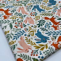 Woodland Animal Print Cotton Jersey 200 GSM 95/5 Lycra 4 Way Stretch