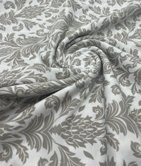 Ivory Grey Floral Lightweight Stretch Fabric