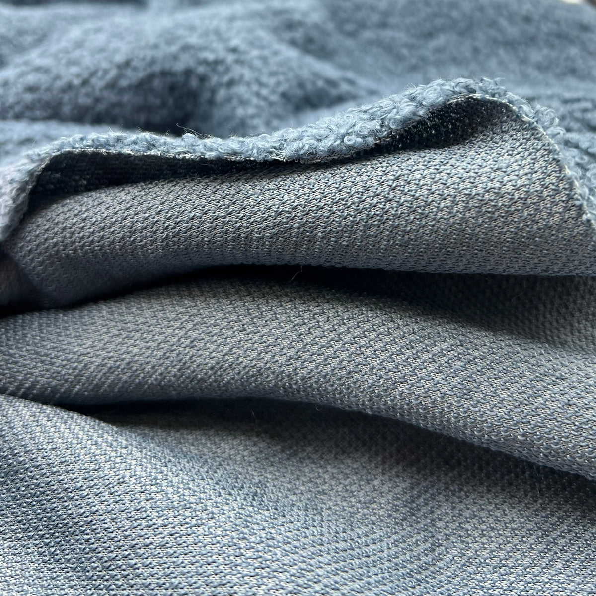 Airforce Blue Luxury Sherpa Curl Fleece Fluffy Faux Fur Fabric