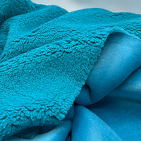 Teal Luxury Sherpa Backed Fleece Fluffy Faux Fur Fabric