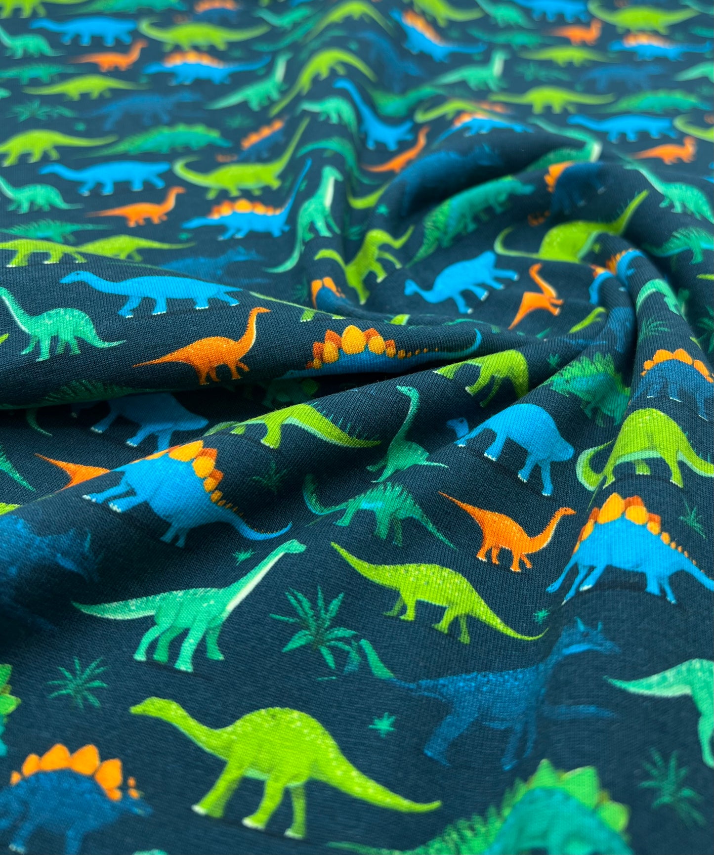 Dinosaurs Print Cotton Stretch Jersey 200 GSM 95/5 Lycra 4 Way Stretch