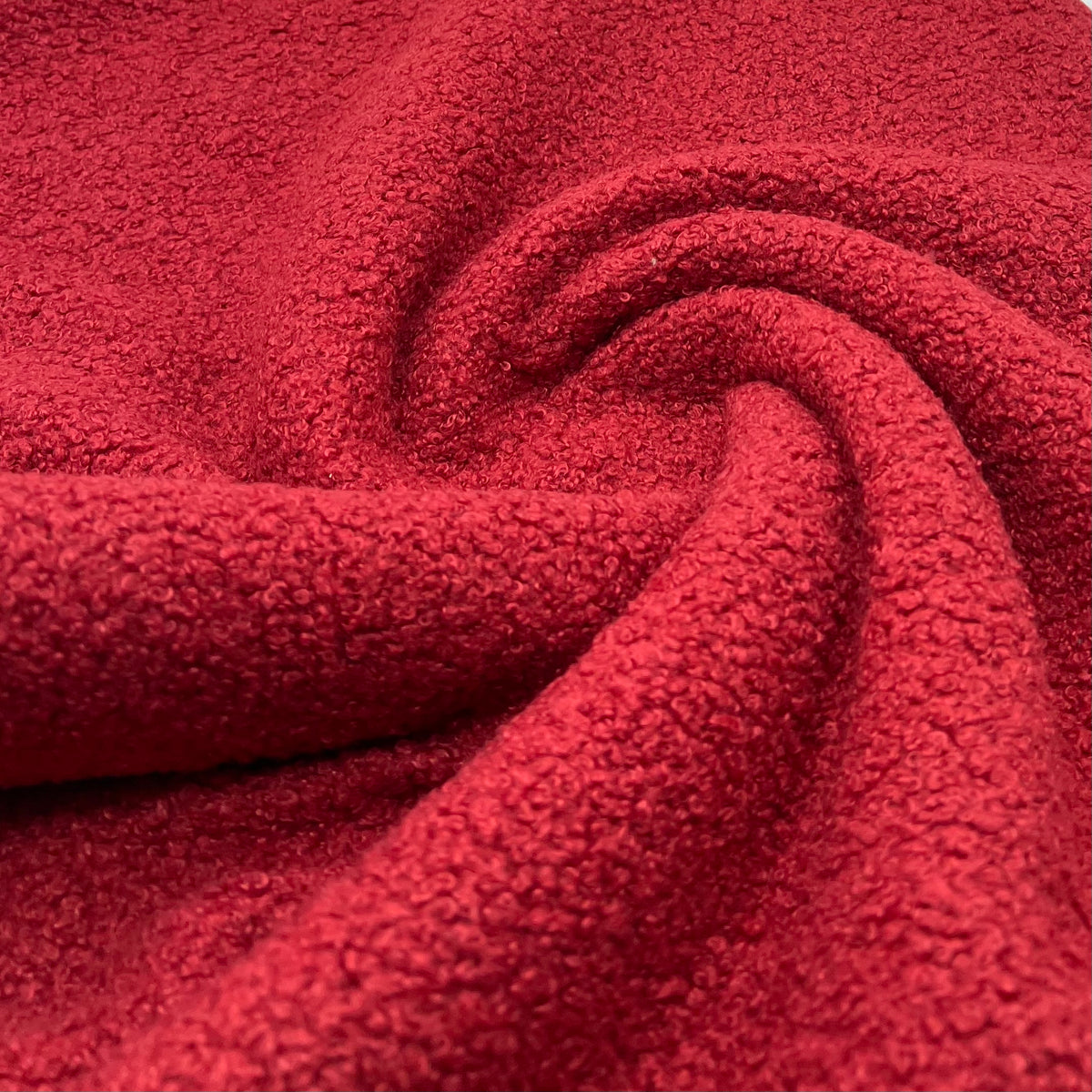Wine Luxury Sherpa Curl Fleece Fluffy Faux Fur Fabric