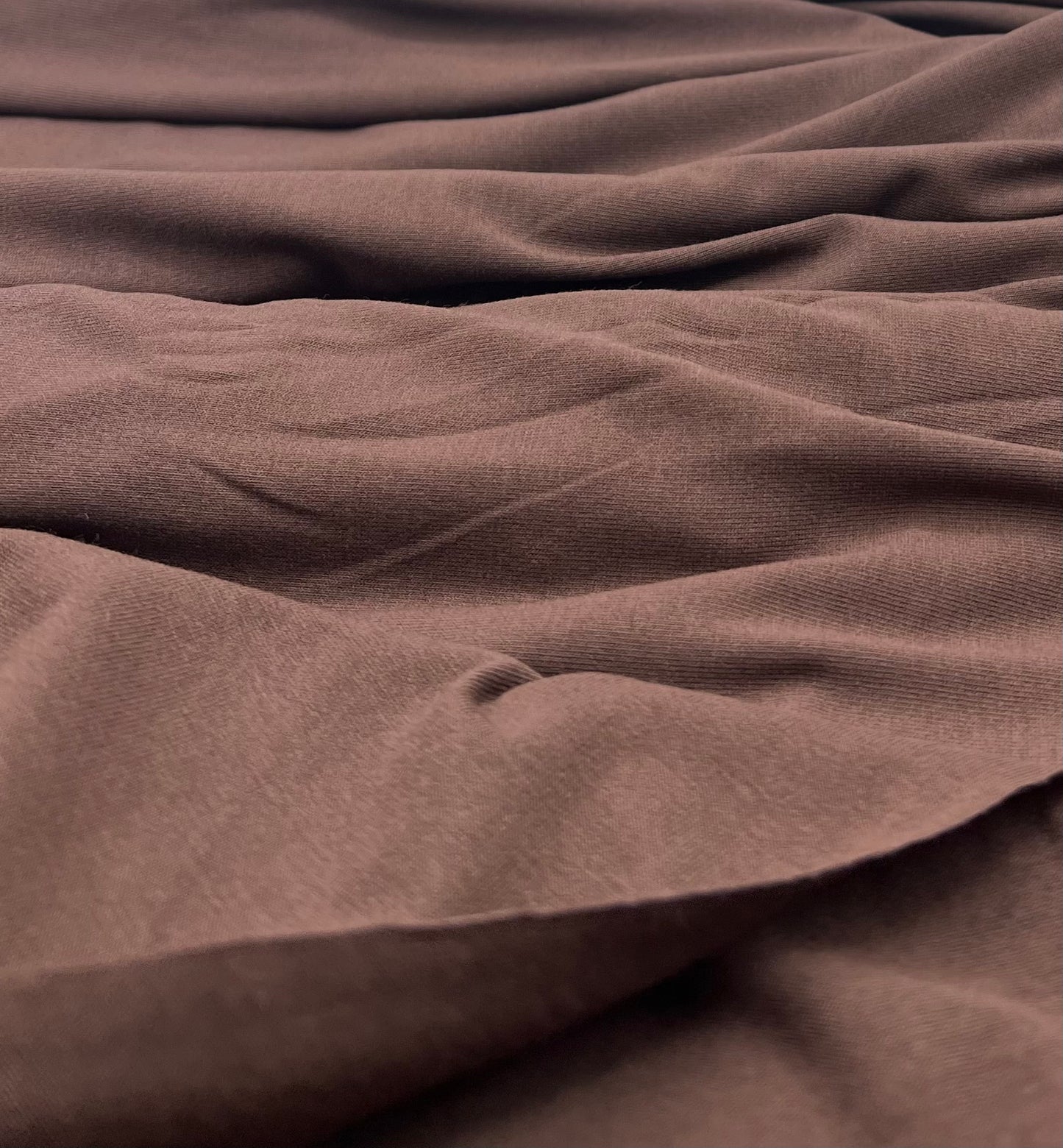 Plain Chocolate Brown Viscose Elastane Fabric 4 Way Stretch Jersey