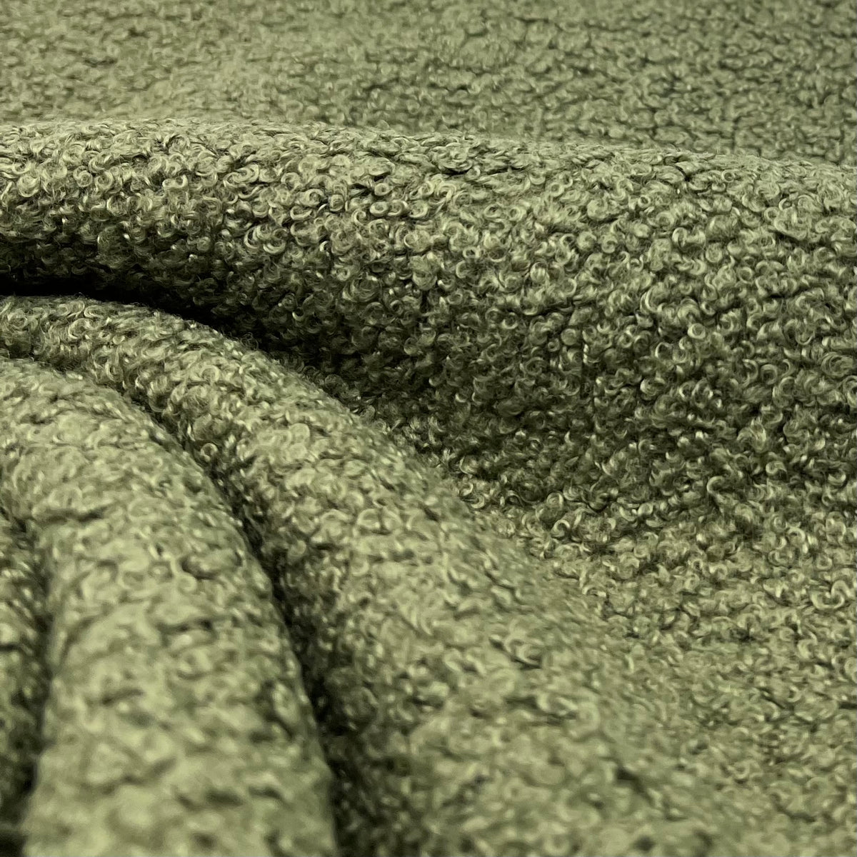 Khaki Luxury Sherpa Curl Fleece Fluffy Faux Fur Fabric