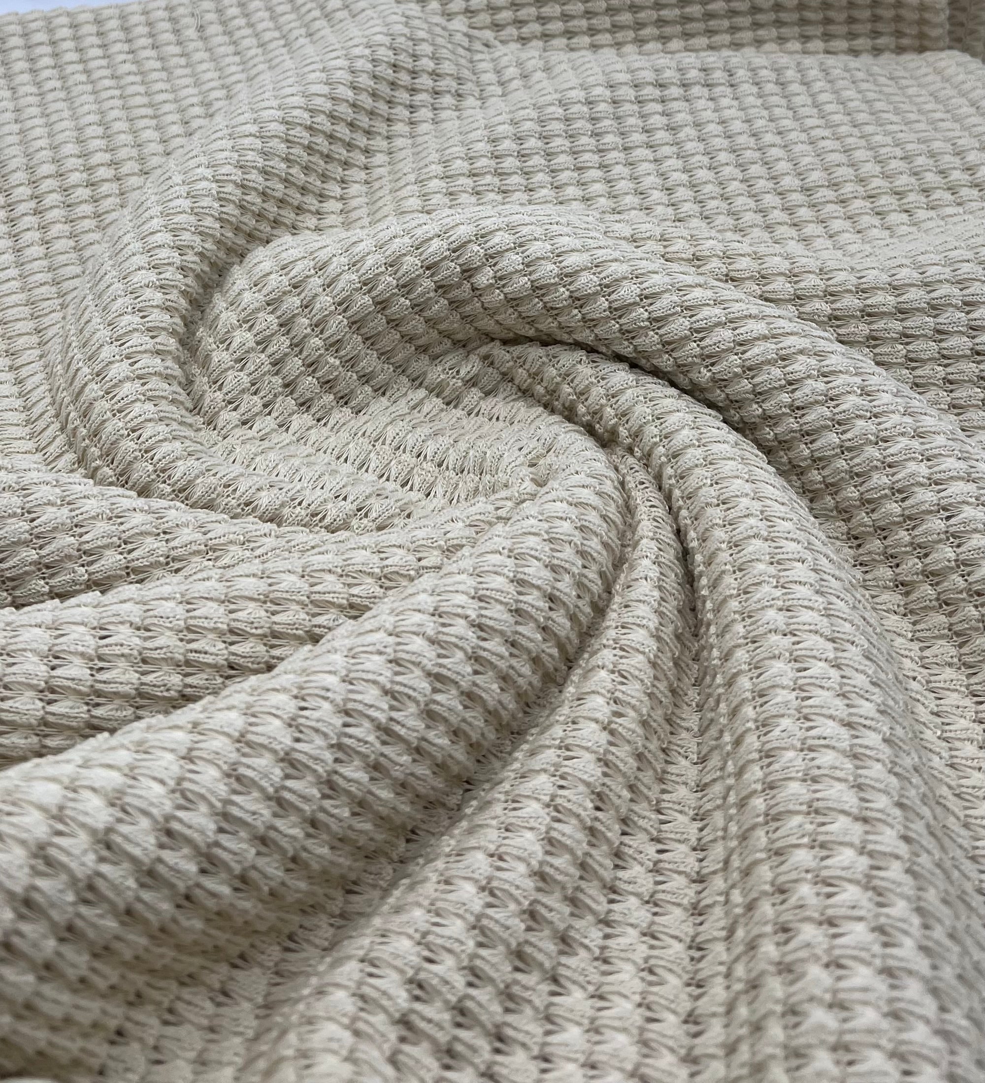 Natural Crochet Knitted Stretch Fabric 200GSM