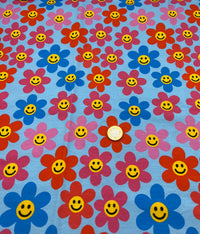 Happy Blooms Print Cotton Stretch Jersey 200 GSM 95/5 Lycra 4 Way Stretch