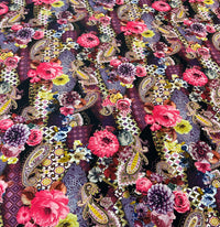 Floral Paisley Printed Swimwear / Sportswear 4 Way Stretch Fabric
