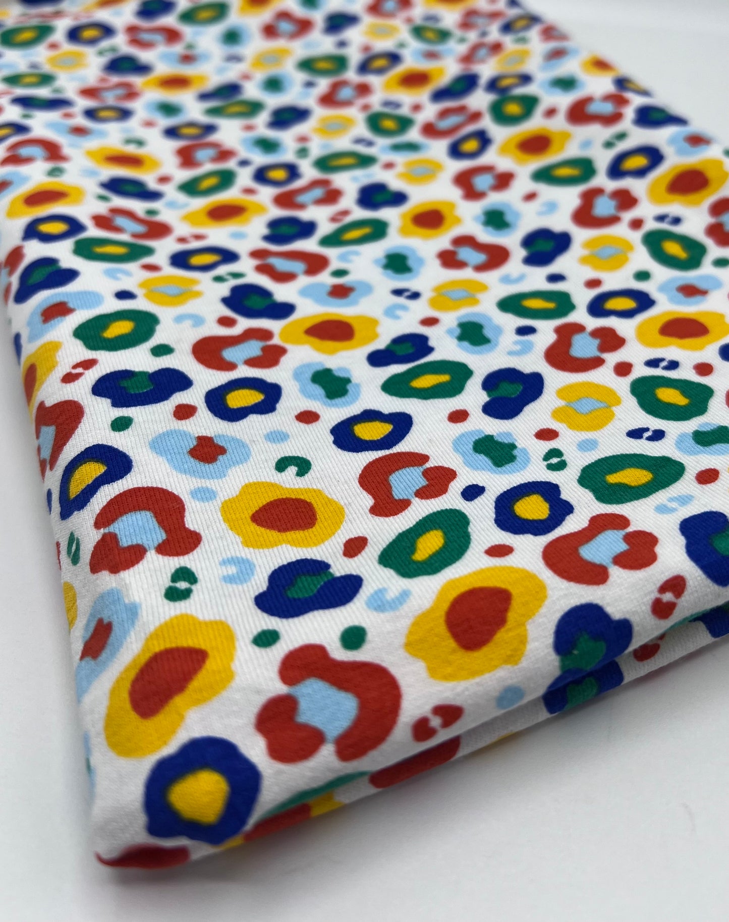 Rainbow Leopard Cotton Stretch Jersey 200 GSM 95/5 Lycra 4 Way Stretch