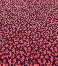 Purple Ditsy Floral Compact Crepe Fabric 2 Way Stretch