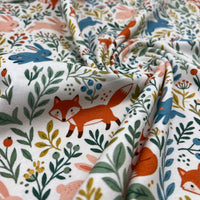Woodland Animal Print Cotton Jersey 200 GSM 95/5 Lycra 4 Way Stretch