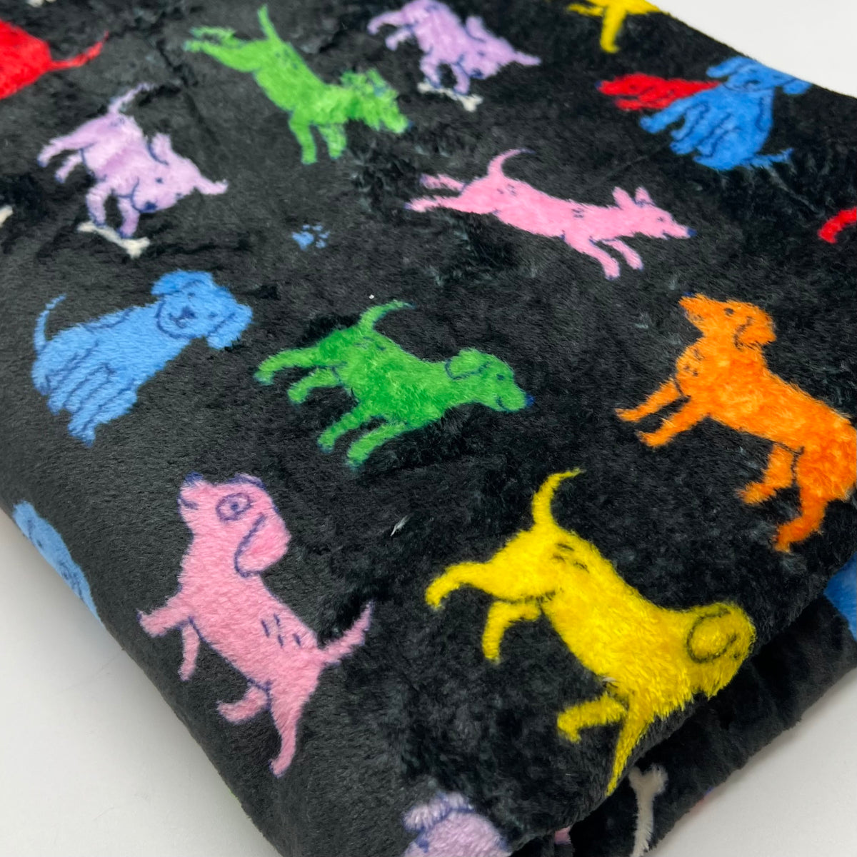 Rainbow Pups Cuddle Fleece Fabric Blanket Loungewear