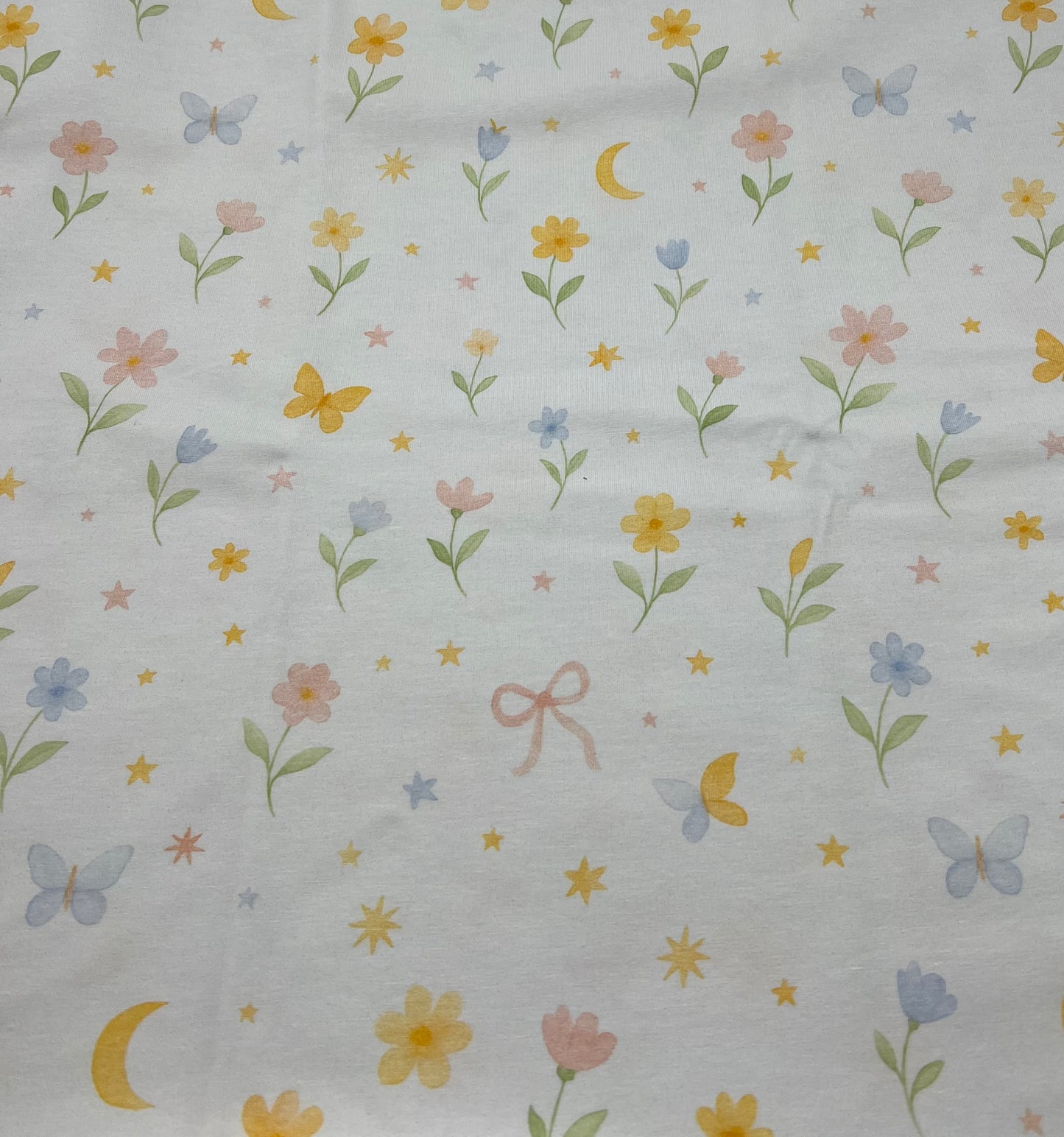 Spring Sprig Print Cotton Stretch Jersey 200 GSM 95/5 Lycra 4 Way Stretch