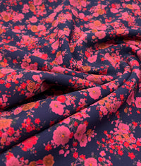 Purple Ditsy Floral Compact Crepe Fabric 2 Way Stretch