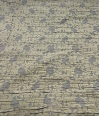 Khaki Floral Crinkled Lightweight Non Stretch Woven Fabric