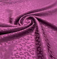 Purple Animal Silky Satin Feel Non Stretch Fabric