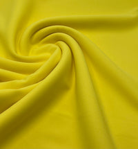 Plain Yellow Scuba Crepe Stretch Jersey Fabric 4 Way Stretch