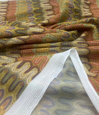 Multi Colour Wave Stripe Print Mesh Fabric Stretch