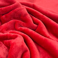 Red Super Soft Plain Cuddle Fleece Fabric Blanket Loungewear