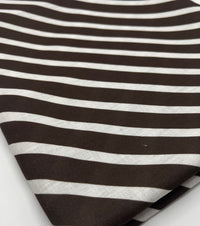 Brown Diagonal Stripe Linen Look Non Stretch Fabric