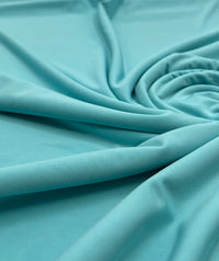 Aqua Blue Plain Shiny Soft Touch Slinky 4 Way Stretch Fabric