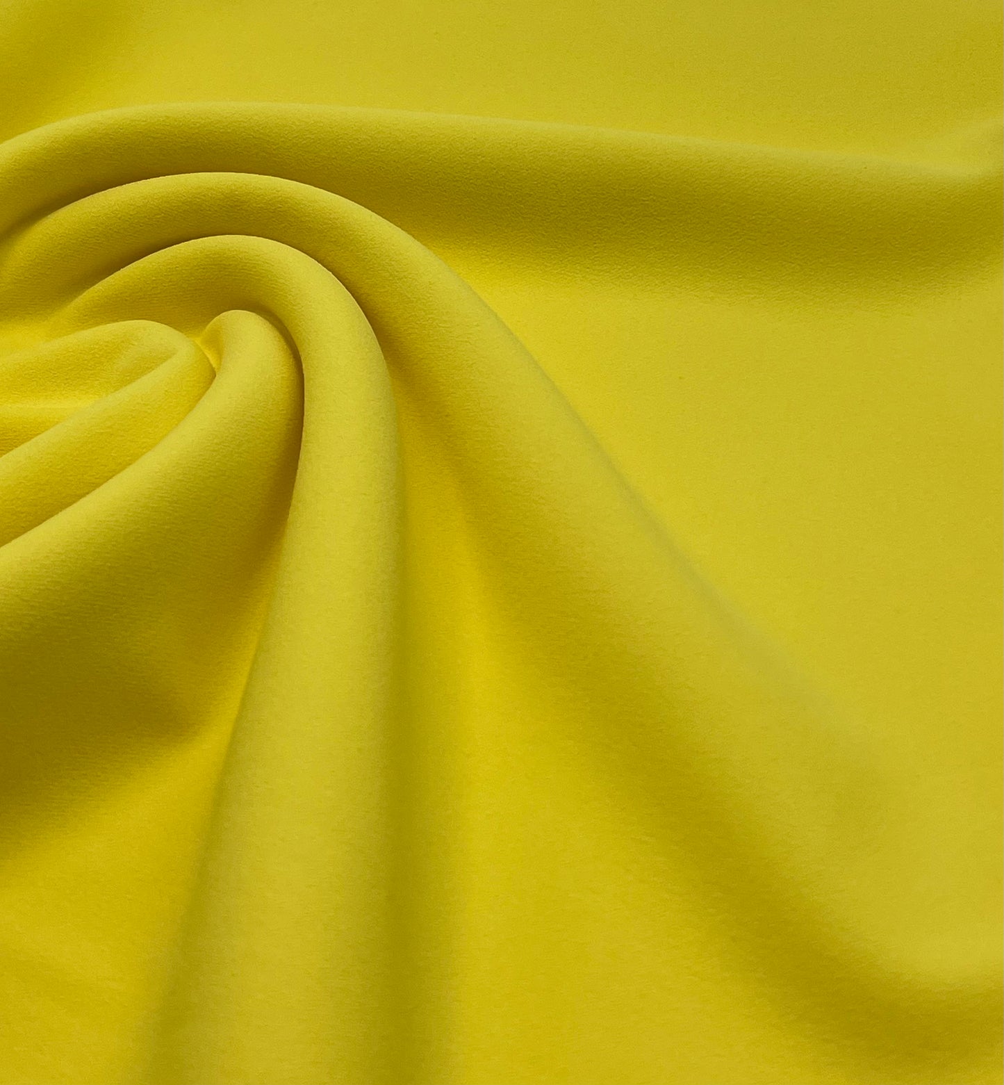 Plain Yellow Scuba Crepe Stretch Jersey Fabric 4 Way Stretch