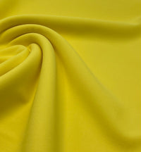 Plain Yellow Scuba Crepe Stretch Jersey Fabric 4 Way Stretch