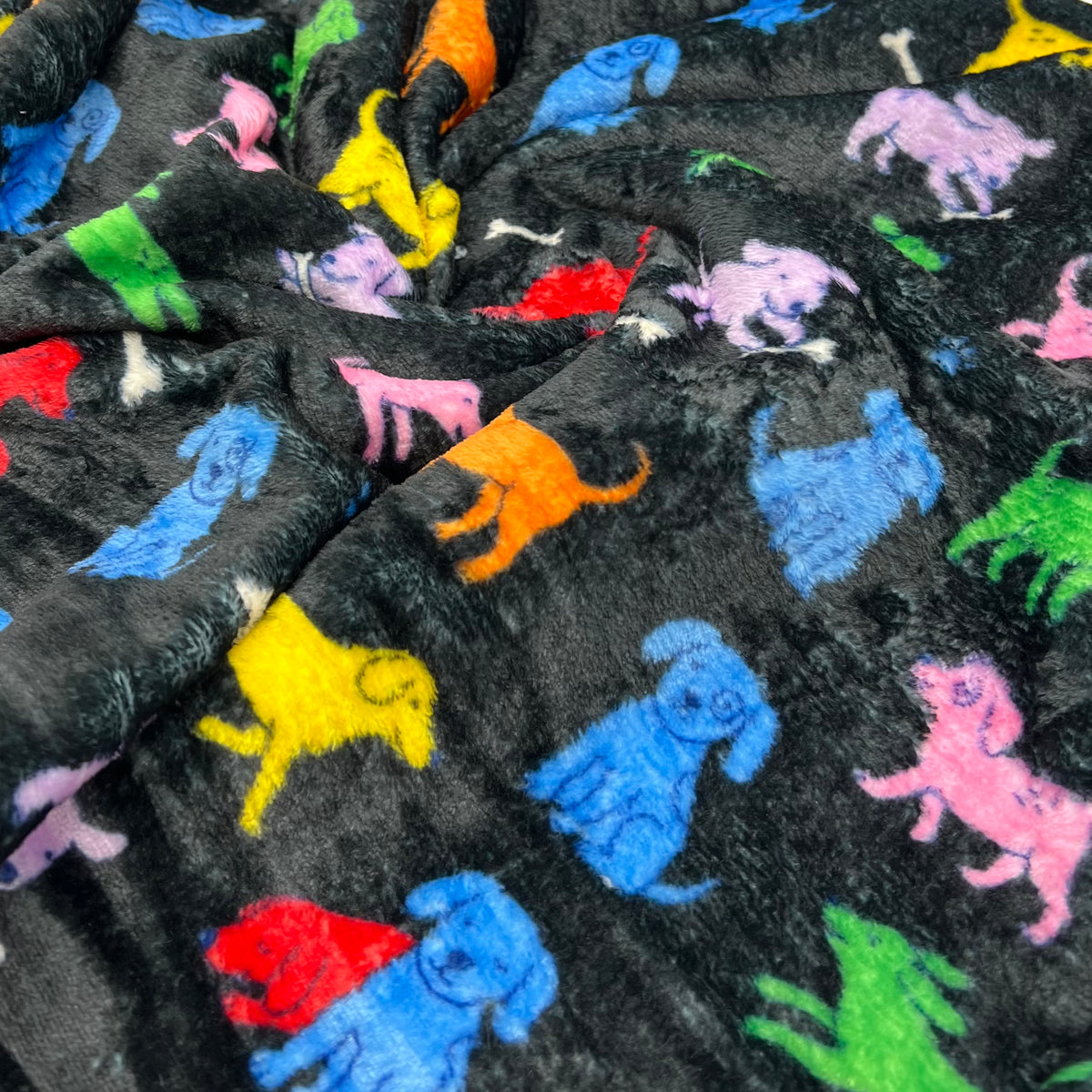 Rainbow Pups Cuddle Fleece Fabric Blanket Loungewear